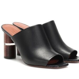 Neous Cerato Black Leather Heeled Sandals Size 38 1/2/8US